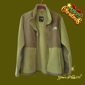 The North Face Women' Fleece Full Zip Sweater Olive Green Sz L